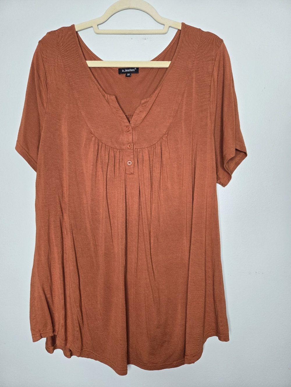 a.Jesdani Orange Short Sleeve Blouse 3X